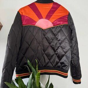 Satin Black Bomber: Jacket Classic Rock Couture Medium Used